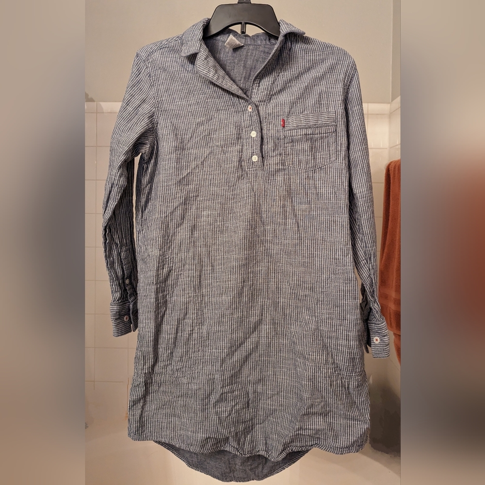 Levi's Pinstripe Shirt Dress